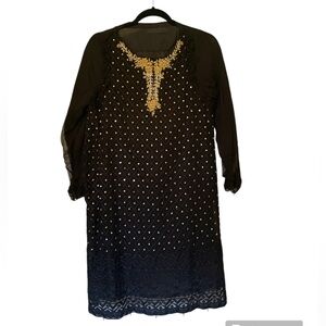 Black gold 3 pc shalvar kameez